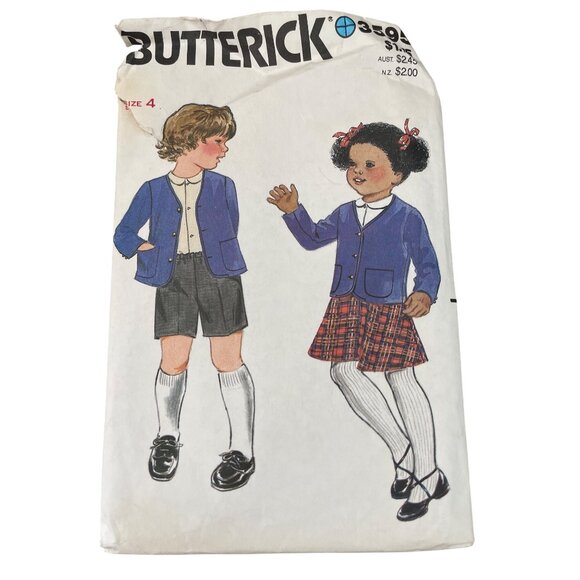 Butterick 3595 Sewing Pattern Size 4 Childrens Jacket Shirt Skirt and Shorts CUT - Picture 1 of 6